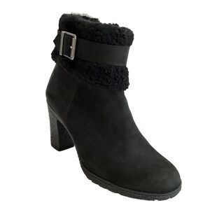 Timberland Leather Ortholite Faux Fur Cuff Buckle Bootie 8.5
